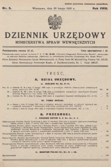 Dziennik Urzędowy Ministerstwa Spraw Wewnętrznych. 1935, nr 6