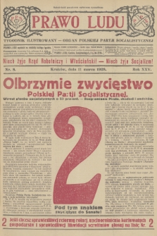 Prawo Ludu : tygodnik ilustrowany : Organ Polskiej Partji Socjalistycznej. R.25, 1928, nr  8