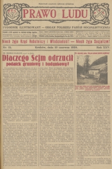 Prawo Ludu : tygodnik ilustrowany : Organ Polskiej Partji Socjalistycznej. R.25, 1928, nr  21