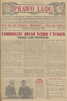Prawo Ludu : tygodnik ilustrowany : Organ Polskiej Partji Socjalistycznej. R.25, 1928, nr  25
