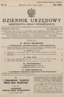 Dziennik Urzędowy Ministerstwa Spraw Wewnętrznych. 1935, nr 8