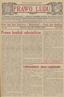 Prawo Ludu : tygodnik ilustrowany : Organ Polskiej Partji Socjalistycznej. R.25, 1928, nr  36