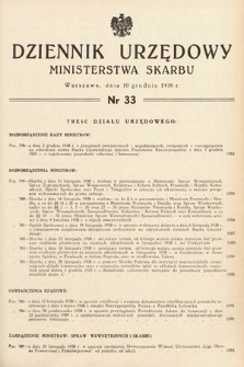 Dziennik Urzędowy Ministerstwa Skarbu. 1938, nr 33