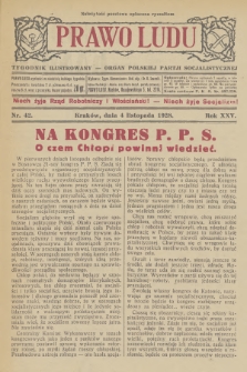 Prawo Ludu : tygodnik ilustrowany : Organ Polskiej Partji Socjalistycznej. R.25, 1928, nr  42