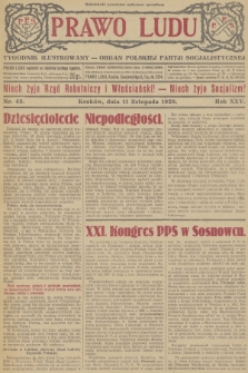 Prawo Ludu : tygodnik ilustrowany : Organ Polskiej Partji Socjalistycznej. R.25, 1928, nr  43