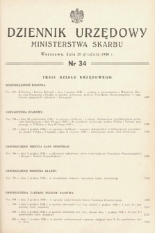 Dziennik Urzędowy Ministerstwa Skarbu. 1938, nr 34