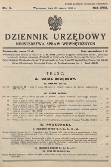 Dziennik Urzędowy Ministerstwa Spraw Wewnętrznych. 1935, nr 11