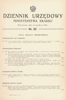 Dziennik Urzędowy Ministerstwa Skarbu. 1938, nr 35