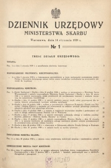 Dziennik Urzędowy Ministerstwa Skarbu. 1939, nr 1