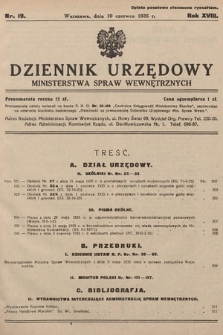 Dziennik Urzędowy Ministerstwa Spraw Wewnętrznych. 1935, nr 19