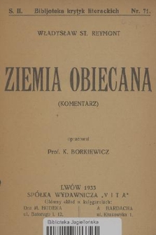 Władysław St. Reymont - Ziemia Obiecana : (komentarz)