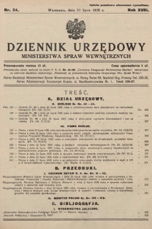 Dziennik Urzędowy Ministerstwa Spraw Wewnętrznych. 1935, nr 24
