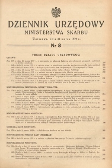Dziennik Urzędowy Ministerstwa Skarbu. 1939, nr 8