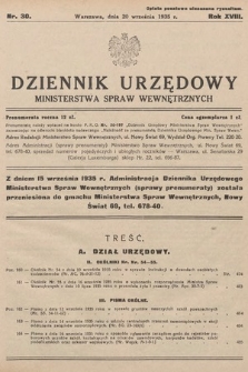 Dziennik Urzędowy Ministerstwa Spraw Wewnętrznych. 1935, nr 30