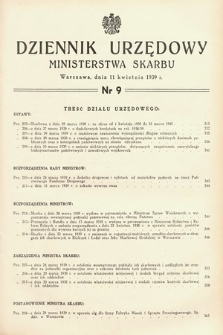 Dziennik Urzędowy Ministerstwa Skarbu. 1939, nr 9
