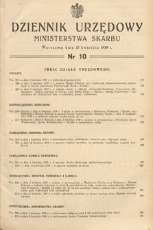 Dziennik Urzędowy Ministerstwa Skarbu. 1939, nr 10