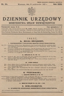 Dziennik Urzędowy Ministerstwa Spraw Wewnętrznych. 1935, nr 34