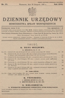 Dziennik Urzędowy Ministerstwa Spraw Wewnętrznych. 1935, nr 37