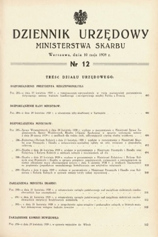 Dziennik Urzędowy Ministerstwa Skarbu. 1939, nr 12