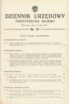 Dziennik Urzędowy Ministerstwa Skarbu. 1939, nr 14