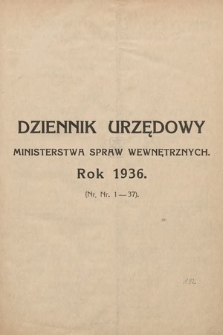 Dziennik Urzędowy Ministerstwa Spraw Wewnętrznych. 1936, skorowidz alfabetyczny