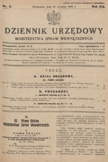Dziennik Urzędowy Ministerstwa Spraw Wewnętrznych. 1936, nr 2