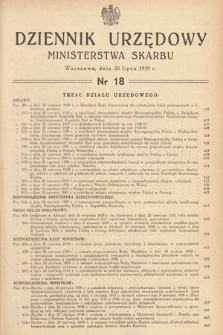 Dziennik Urzędowy Ministerstwa Skarbu. 1939, nr 18