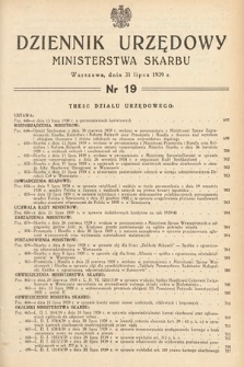 Dziennik Urzędowy Ministerstwa Skarbu. 1939, nr 19