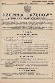 Dziennik Urzędowy Ministerstwa Spraw Wewnętrznych. 1936, nr 9