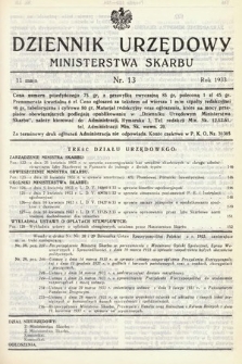 Dziennik Urzędowy Ministerstwa Skarbu. 1933, nr 13