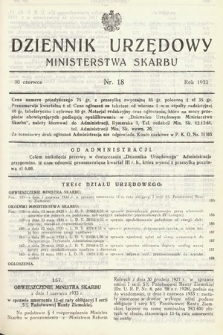 Dziennik Urzędowy Ministerstwa Skarbu. 1933, nr 18