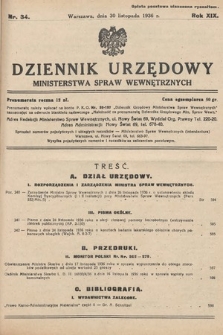 Dziennik Urzędowy Ministerstwa Spraw Wewnętrznych. 1936, nr 34