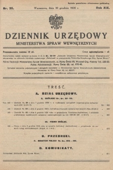 Dziennik Urzędowy Ministerstwa Spraw Wewnętrznych. 1936, nr 35