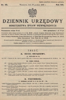 Dziennik Urzędowy Ministerstwa Spraw Wewnętrznych. 1936, nr 36