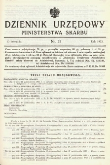 Dziennik Urzędowy Ministerstwa Skarbu. 1933, nr 31