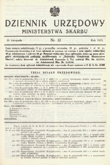 Dziennik Urzędowy Ministerstwa Skarbu. 1933, nr 32