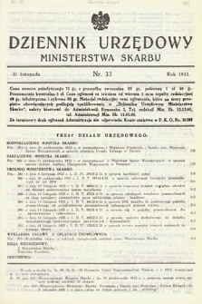 Dziennik Urzędowy Ministerstwa Skarbu. 1933, nr 33