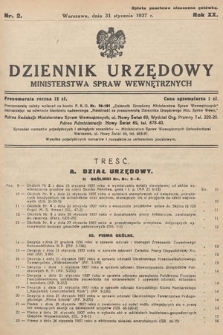 Dziennik Urzędowy Ministerstwa Spraw Wewnętrznych. 1937, nr 2