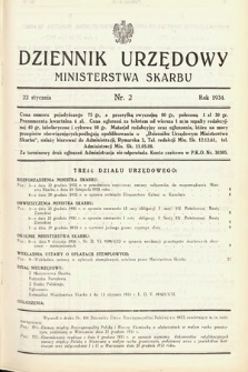 Dziennik Urzędowy Ministerstwa Skarbu. 1934, nr 2