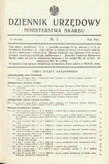 Dziennik Urzędowy Ministerstwa Skarbu. 1934, nr 3