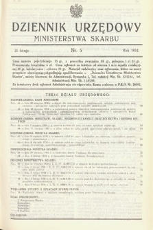 Dziennik Urzędowy Ministerstwa Skarbu. 1934, nr 5