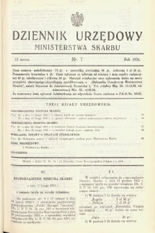 Dziennik Urzędowy Ministerstwa Skarbu. 1934, nr 7