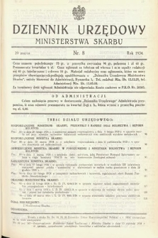 Dziennik Urzędowy Ministerstwa Skarbu. 1934, nr 8