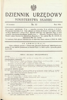 Dziennik Urzędowy Ministerstwa Skarbu. 1934, nr 10