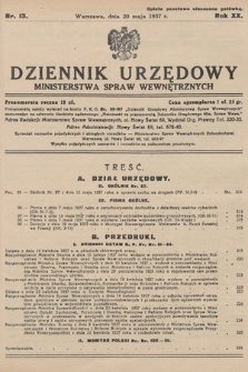 Dziennik Urzędowy Ministerstwa Spraw Wewnętrznych. 1937, nr 13