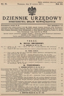 Dziennik Urzędowy Ministerstwa Spraw Wewnętrznych. 1937, nr 15