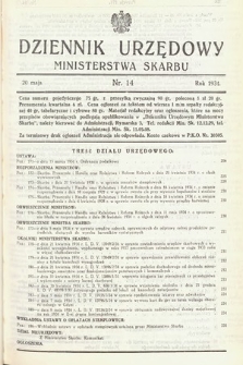 Dziennik Urzędowy Ministerstwa Skarbu. 1934, nr 14