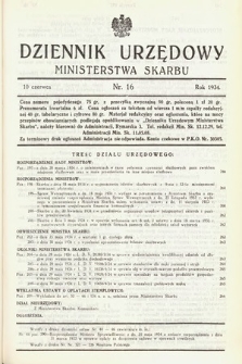 Dziennik Urzędowy Ministerstwa Skarbu. 1934, nr 16