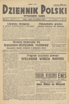Dziennik Polski : wychodzi rano. R.4, 1938, nr 117