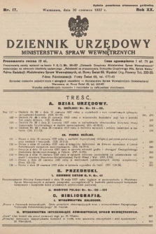 Dziennik Urzędowy Ministerstwa Spraw Wewnętrznych. 1937, nr 17